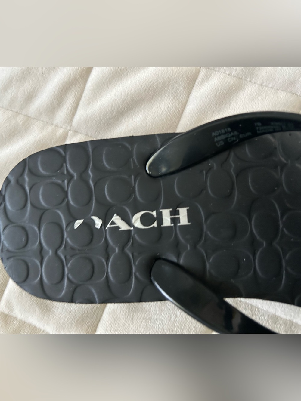 Coach Abbigail Flip Flop Sandals Womens 7 B Black Casual - Picture 3 of 4